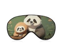 Atmungsaktive Augenmaske, niedlicher Panda und Faultier, bedruckt, weiche Schlafmasken mit verstellbarem Riemen, Augenklappen, lichtblockierende Augenmaske für Büro, Nickerchen, Reisen