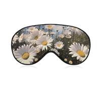 Atmungsaktive Augenmaske Schöne Gänseblümchen Gedruckt Weiche Schlaf Augenmasken mit verstellbarem Gürtel Augenbedeckung Augenklappen Lichtblockierende Augenmaske für Büro, Nickerchen Reisen