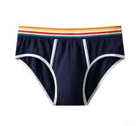 Atmungsaktive Herren Boxershorts mit Beutel Mittelbund Baumwolle(Blue XXL)