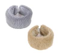 Atmungsaktive Kopfbedeckung mit Kaninchenfell-Imitat, für den ganzen Tag, bequem, Unisex, pelziger Plüsch-Haarreif für kaltes Wetter, Plüsch-Stirnbänder, Mütze, 2 Stück