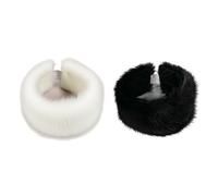 Atmungsaktive Kopfbedeckung mit Kaninchenfell-Imitat, für den ganzen Tag, bequem, Unisex, pelziger Plüsch-Haarreif für kaltes Wetter, Plüsch-Stirnbänder, Mütze, 2 Stück