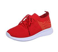 Atmungsaktive Netzschuhe für Herren, Slipper, Sportschuhe, Freizeitschuhe, Schnürschuhe, Outdoor, Sport, Straßenlauf, Fitness, Turnschuhe, Sommer, leichte Schuhe, Netzstoff, Wanderhalbschuhe, rot, 42