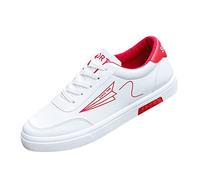 Atmungsaktive rutschfeste Herren-Sportschuhe, Stoffschuhe, Netzstoff, warme Schuhe, Sneaker, Freizeitschuhe, Herren-Sneaker, Hausschuhe, Größe 45, rot, 41 1/3 EU