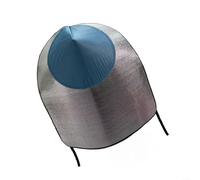 Atmungsaktiver Aluminiumfolien-Kapuzenumhang mit breiter Krempe für Sonnen- und Regenschutz, wärmeisolierender Outdoor-Hut für Gartenarbeit, Landwirtschaft, Angeln, Teepflücken, Blau-Silber (90 cm)