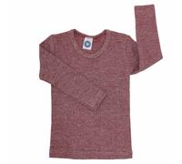 Atmungsaktives Wolle Seide Baumwolle Shirt weinrot 74/80