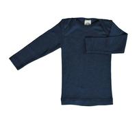 Atmungsaktives Wolle Seide Shirt marine 62/68