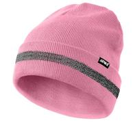 ATNKE Reflektierende Mützen Sicherheits-Thermo-Strickmütze mit hoher Sichtbarkeit für den Winter mit reflektierendem Streifen Geeigneter Outdoor-Arbeitssport Dark Pink