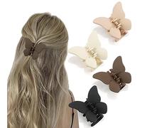 ATODEN Schmetterlings-Haarspangen für Damen und Mädchen, rutschfeste, matte Haarklammern, Geschenke für dünne bis mittelgroße Haar-Accessoires, 4 Stück