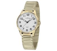Atrium Damen Armbanduhr Analog Quarz sehr deutlich mit Leuchtzeiger und Stahlband Zugband goldfarben A49-60