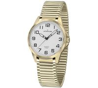 Atrium Herren Armbanduhr Analog Quarz sehr deutlich mit Leuchtzeiger und Stahlband Zugband goldfarben A48-60