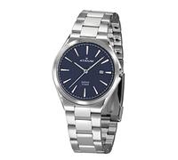 Atrium Herren-Armbanduhr Edelstahl Analog Quarz 10 bar Saphirglas mit Edelstahl Armband und Datum Anzeige silberfarben blau A33-35