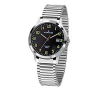 Atrium Herren Armbanduhr Edelstahl Analog Quarz mit Datum Anzeige und Edelstahl Zugband Flexband Silberfarben A12-51