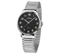 Atrium - Herrenarmbanduhr Atrium 36-51 mit flexiblen Zugarmband und schwarzen Zifferblatt