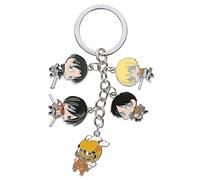 Attack on Titan Schlüsselring mit 5 Chibi Figuren | Shingeki no Kyojin Schlüsselanhänger