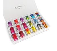 Atteret Stickgarn-Set, 108 Farben, 99 Baumwolle, 9 metallische Fäden, auf Kunststoffspulen in Organizer-Aufbewahrungsbox, DMC-Farbcodierung, für Kreuzstich, Freundschaftsarmbänder, Schnurhandwerk