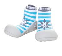Attipas Marine Green - ergonomische Baby Lauflernschuhe, atmungsaktive Kinder Hausschuhe ABS Socken Babyschuhe Antirutsch 24