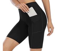 Attraco Damen Badeshorts Lang Badehose Hohe Taille Schwimmhose Boardshorts Schnell Trocknen Kurze Sporthose Strandhose Kurz Leggings Wassersport Tankini Hose Schwarz XXL