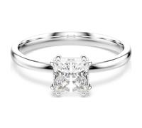 Attract Ring, Kissenschliff, Weiß, Rhodiniert 52