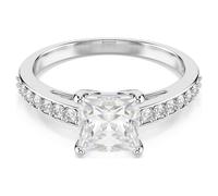 Attract Ring, Pavé, Weiß, Rhodiniert 50