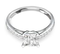 Attract Ring, Pavé, Weiß, Rhodiniert 55