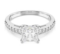 Attract Ring, Pavé, Weiß, Rhodiniert 60