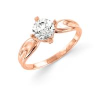Attraktiver Damenring aus Rotgold 585, mit Swarovski Zirkonia. 18,5 mm (58) Karatov