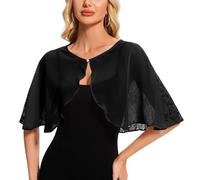 Atxnn Damen Spitzen Stola Chiffon Umhang Cape Capelets Elegant Bolero | Bolero Shrug丨Leichte Offene Cardigan丨Schal丨Netz丨Sommer丨Herbst丨Alltag丨Party丨Hochzeit丨Cocktailkleid丨Abendkleid