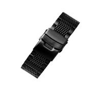 ATYJMOK 22m 24mm 26mm 28mm 30mm Metall-Edelstahl-Herrenarmband, geeignet for DIESEL DZ7395 4476 4496(D Black,22mm)