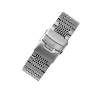 ATYJMOK 22m 24mm 26mm 28mm 30mm Metall-Edelstahl-Herrenarmband, geeignet for DIESEL DZ7395 4476 4496(D silver,22mm)