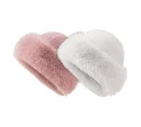 Aublinto Damen Furry Bucket Hat Warme und Flauschige Wintermütze für kaltes Wetter, weicher, kuscheliger Plüsch Fischerhut, ideal für Freizeit und Outdoor-Aktivitäten, süßer und modischer Hut