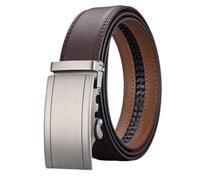 Aublinto Gürtel Herren Klassischer Gürtel mit automatischer Schnalle Metallschnalle Herrengürtel aus echtem Leder automatische Schnalle für Jeans verstellbare Länge Bundweite Typ A 115 cm