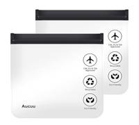 Aucuu 1L Flugzeug Beutel Flüssigkeiten, 20x20cm Kulturbeutel Transparen Reise Kosmetiktasche, Flughafensicherheit Zugelassene Flüssigkeitsbeutel, Auslaufsichere wasserdichte Reisekulturbeutel