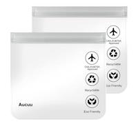 Aucuu 1L Flugzeug Beutel Flüssigkeiten,20x20cm Kulturbeutel Transparen Reise Kosmetiktasche,Transparent Kulturtasche,Auslaufsichere Reisekulturbeutel,Flughafensicherheit Zugelassene Flüssigkeitsbeutel