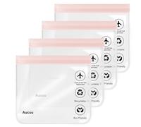 Aucuu 1L Flugzeug Beutel Flüssigkeiten,20x20cm Kulturbeutel Transparen Reise Kosmetiktasche,Transparent Kulturtasche,Auslaufsichere Reisekulturbeutel,Flughafensicherheit Zugelassene Flüssigkeitsbeutel