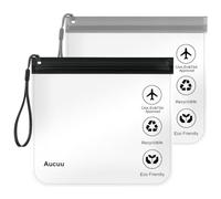 Aucuu 1L Flugzeug Beutel Flüssigkeiten,20x20cm Kulturbeutel Transparen Reise Kosmetiktasche,Transparent Kulturtasche,Auslaufsichere Reisekulturbeutel,Flughafensicherheit Zugelassene Flüssigkeitsbeutel