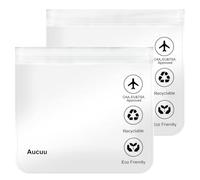 Aucuu 1L Flugzeug Beutel Flüssigkeiten,20x20cm Kulturbeutel Transparen Reise Kosmetiktasche,Transparent Kulturtasche,Auslaufsichere Reisekulturbeutel,Flughafensicherheit Zugelassene Flüssigkeitsbeutel