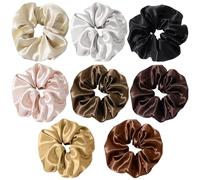 Aucuu Haargummis Scrunchies für Damen, 8 Stück Satin Haargummis Damen, Haargummi Weich Elastisch für alle Haartypen, Premium Satin Invisibobble Scrunchie, Scrunchies Geschenk Frauen