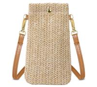 Aucuu Handytasche Zum Umhängen Damen, Strohtaschen Damen Frauen,Stroh Umhängetasche, Umhängetasche Damen, Strohtasche klein Strandtasche mit Schnalle, Crossbody Strand Tasche für Reisen Urlaub Strand