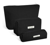Aucuu Kleine Make up Tasche, 3 PCS Kosmetiktaschen für Frauen, Cord Make up Tasche, Cord Schminktasche, Reise Kosmetiktaschen mit Metall Reißverschluss und Fächern, Multifunktionaler Kosmetiktäschchen