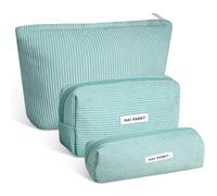Aucuu Kleine Make up Tasche, 3 PCS Kosmetiktaschen für Frauen, Cord Make up Tasche, Cord Schminktasche, Reise Kosmetiktaschen mit Metall Reißverschluss und Fächern, Multifunktionaler Kosmetiktäschchen