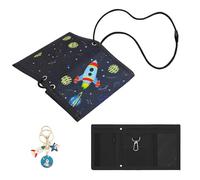 Aucuu Rakete Brustbeutel Kinder, Motiv Brustbeutel, Kinder Geldbeutel, Geldbörse mit Schlüsselanhänger Sichtfenster zum Umhängen, Portemonnaie, Brieftasche für Jungen Mädchen Portmonee