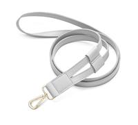 Audi 3182400100 Schlüsselband Karabiner Damen Leder Ringe Logo Lanyard, grau