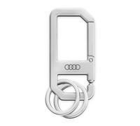 Audi 3182400500 Schlüsselanhänger Karabiner Metall Anhänger Schlüsselring Ringe Logo, silber
