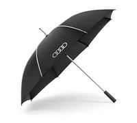 Audi Stockschirm Regenschirm, schwarz/silber, groß