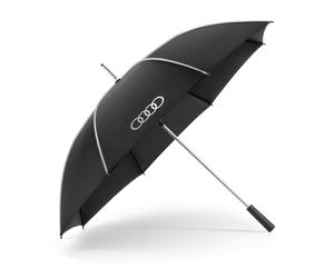 Audi Stockschirm Regenschirm, schwarz/silber, groß