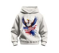 Aueoero Kapuzenpullover mit 3D-Druck, für Jungen, Mädchen, Kinder, Sweatshirts, Pullover, coole Kleidung, Schwarz / Rot, Blauer Adler, 14-16 Jahre