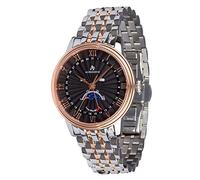 Auersheim Mene Limitierte Auflage Herrenuhr mit Datumsanzeige Klassisches Design Ø42mm Bi-Color/Schwarz Edelstahl Armbanduhr (Bi-Color)