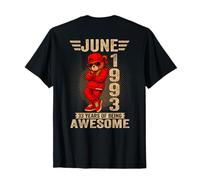 (Auf der Rückseite) Juni 1993 33. Geburtstag 33 Jahre Teddybär T-Shirt