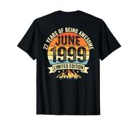 (Auf der Rückseite) Vintage 27 Geburtstag Dekorationen Männer 27 Jahre 1999 27 T-Shirt