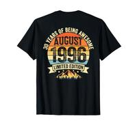 (Auf der Rückseite) Vintage 30 Geburtstag Dekorationen Männer 30 Jahre 1996 30 T-Shirt